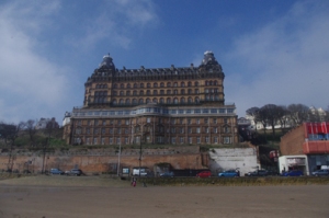 The stiking Grand Hotel overlooking Scarborough beach